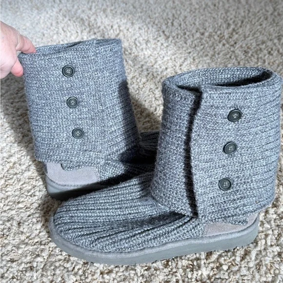 UGG Gray Knit Boots - Picture 1 of 9